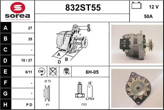 STARTCAR 832ST55 - Генератор autospares.lv