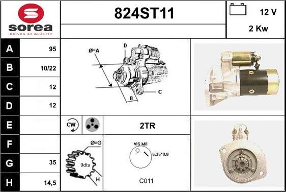 STARTCAR 824ST11 - Стартер autospares.lv