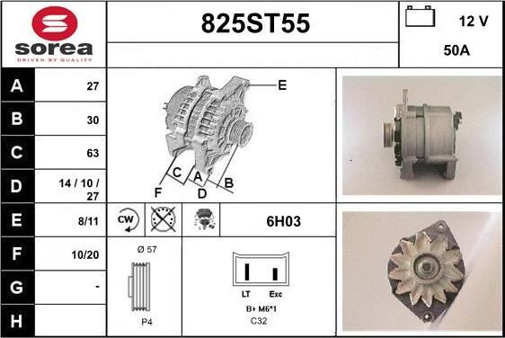 STARTCAR 825ST55 - Генератор autospares.lv