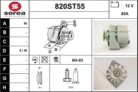 STARTCAR 820ST55 - Генератор autospares.lv