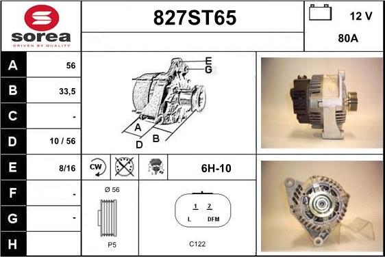 STARTCAR 827ST65 - Генератор autospares.lv