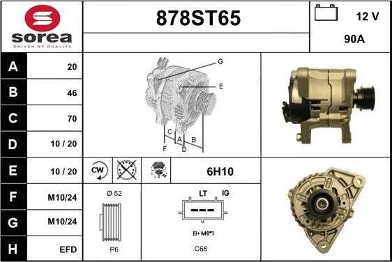 STARTCAR 878ST65 - Генератор autospares.lv