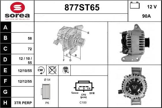 STARTCAR 877ST65 - Генератор autospares.lv