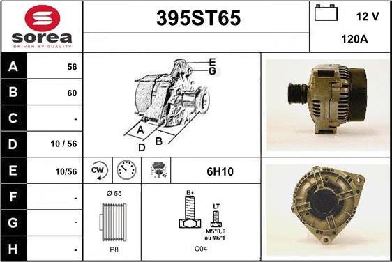 STARTCAR 395ST65 - Генератор autospares.lv