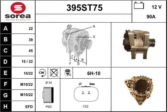 STARTCAR 395ST75 - Генератор autospares.lv