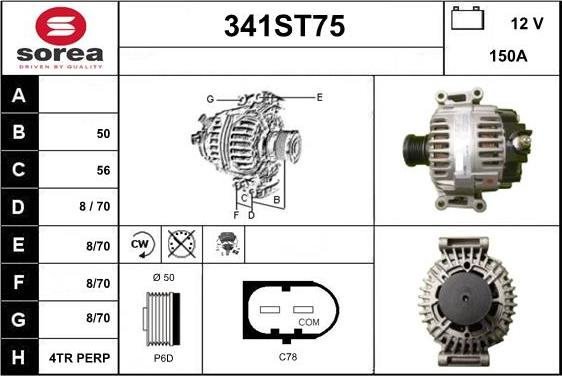 STARTCAR 341ST75 - Генератор autospares.lv