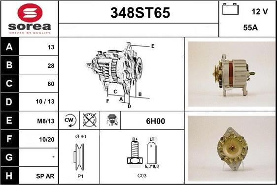 STARTCAR 348ST65 - Генератор autospares.lv