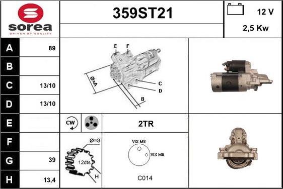 STARTCAR 359ST21 - Стартер autospares.lv