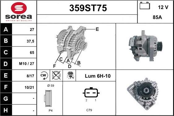 STARTCAR 359ST75 - Генератор autospares.lv