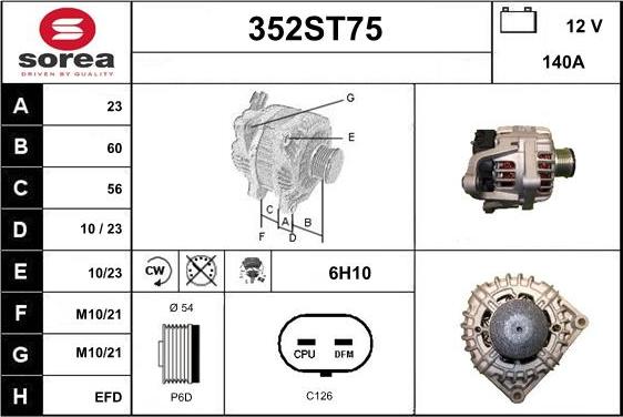 STARTCAR 352ST75 - Генератор autospares.lv