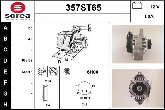 STARTCAR 357ST65 - Генератор autospares.lv