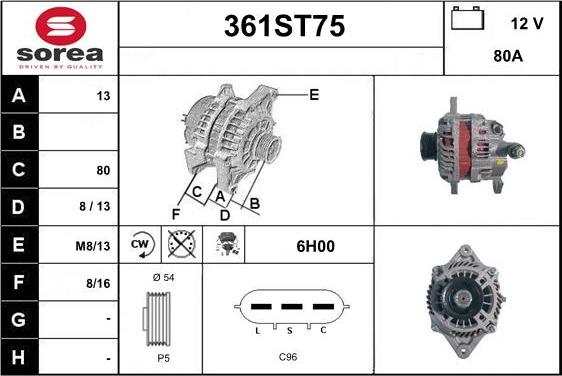 STARTCAR 361ST75 - Генератор autospares.lv