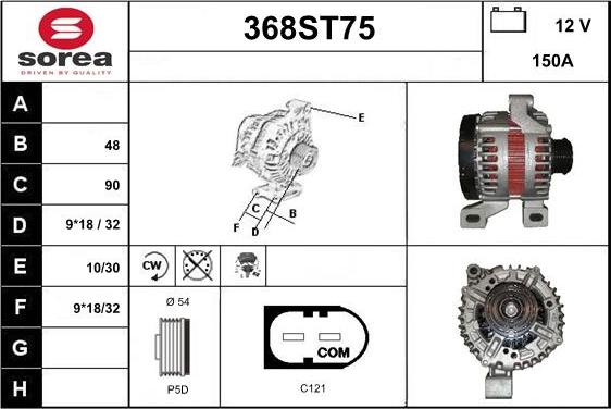 STARTCAR 368ST75 - Генератор autospares.lv