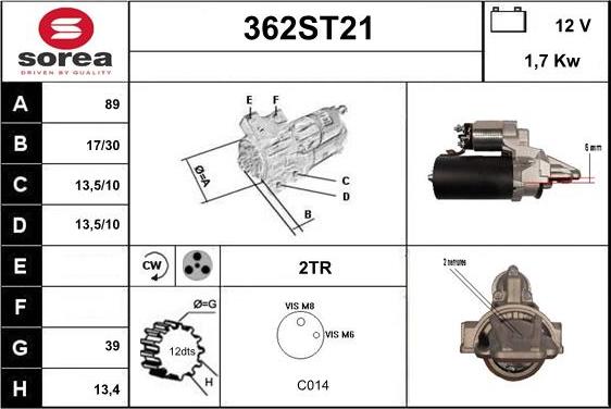 STARTCAR 362ST21 - Стартер autospares.lv