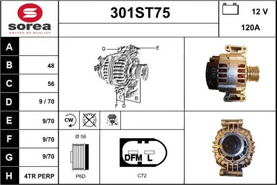 STARTCAR 301ST75 - Генератор autospares.lv