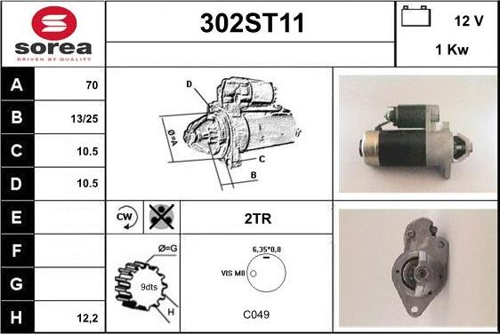 STARTCAR 302ST11 - Стартер autospares.lv