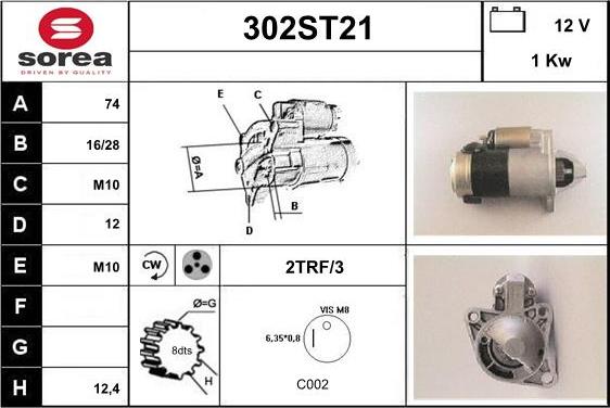 STARTCAR 302ST21 - Стартер autospares.lv