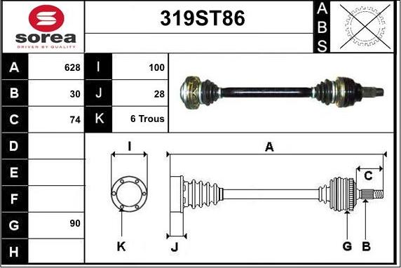 STARTCAR 319ST86 - Приводной вал autospares.lv