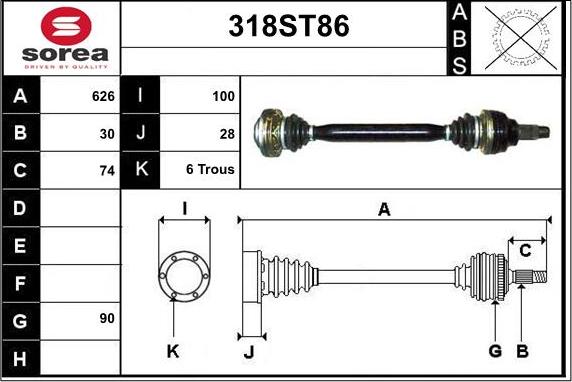 STARTCAR 318ST86 - Приводной вал autospares.lv