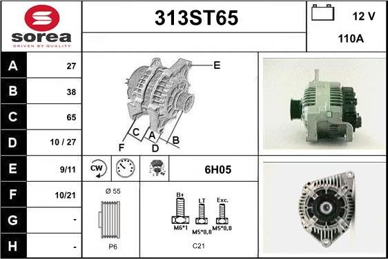 STARTCAR 313ST65 - Генератор autospares.lv