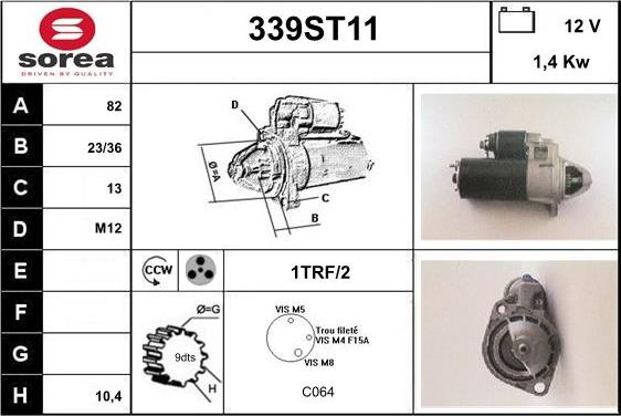 STARTCAR 339ST11 - Стартер autospares.lv