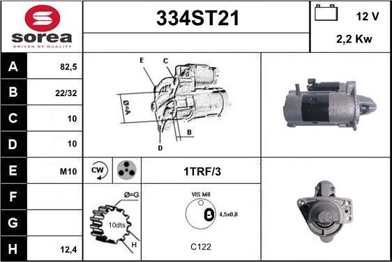 STARTCAR 334ST21 - Стартер autospares.lv