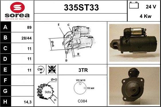 STARTCAR 335ST33 - Стартер autospares.lv