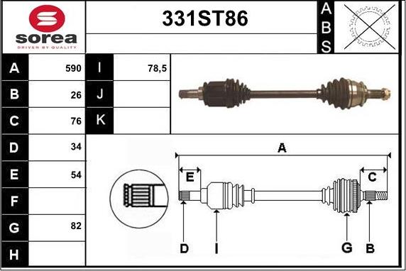 STARTCAR 331ST86 - Приводной вал autospares.lv