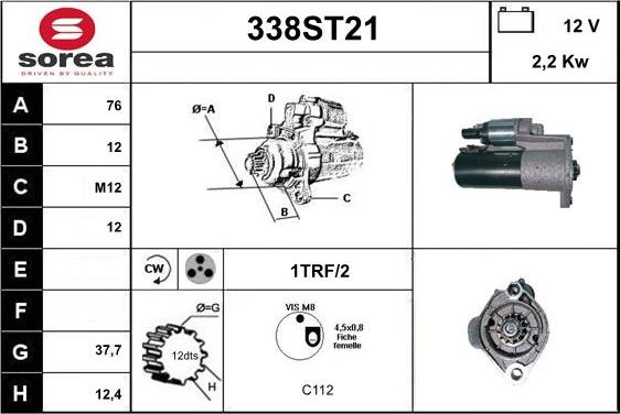 STARTCAR 338ST21 - Стартер autospares.lv