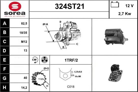 STARTCAR 324ST21 - Стартер autospares.lv