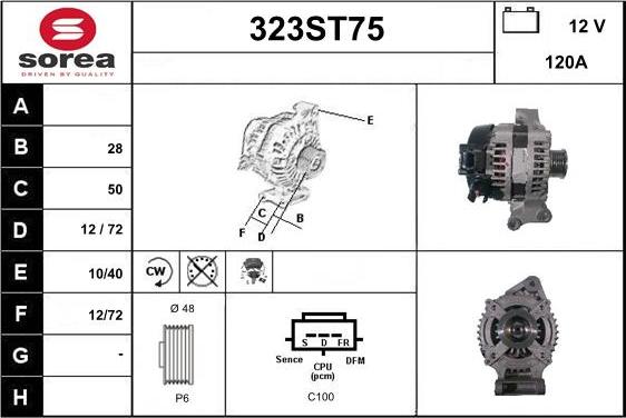 STARTCAR 323ST75 - Генератор autospares.lv