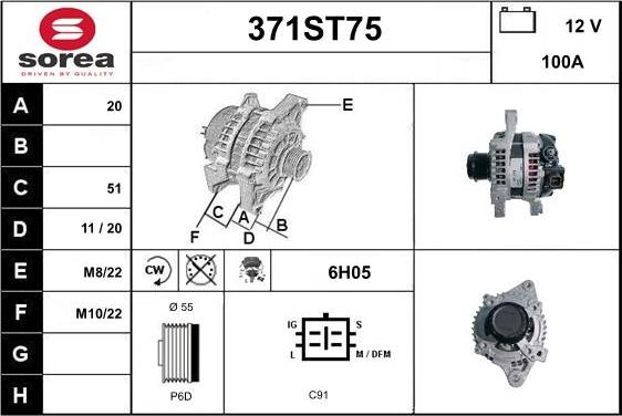 STARTCAR 371ST75 - Генератор autospares.lv