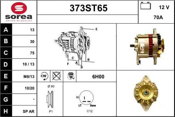 STARTCAR 373ST65 - Генератор autospares.lv