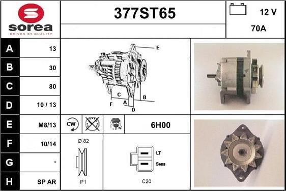 STARTCAR 377ST65 - Генератор autospares.lv