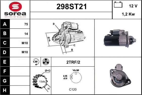 STARTCAR 298ST21 - Стартер autospares.lv