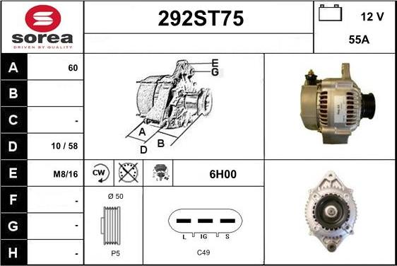 STARTCAR 292ST75 - Генератор autospares.lv