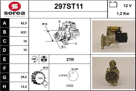 STARTCAR 297ST11 - Стартер autospares.lv