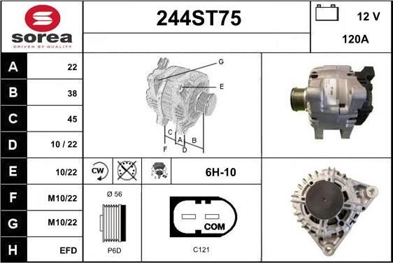 STARTCAR 244ST75 - Генератор autospares.lv