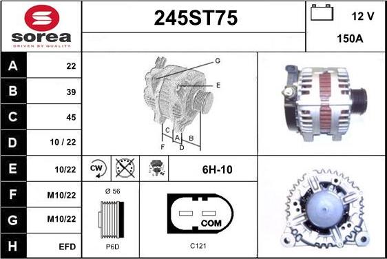 STARTCAR 245ST75 - Генератор autospares.lv