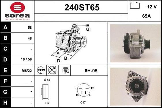 STARTCAR 240ST65 - Генератор autospares.lv