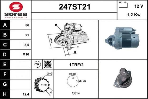 STARTCAR 247ST21 - Стартер autospares.lv