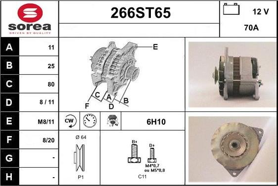 STARTCAR 266ST65 - Генератор autospares.lv