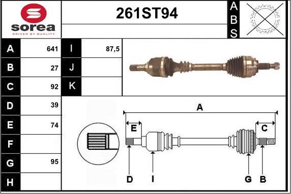 STARTCAR 261ST94 - Приводной вал autospares.lv