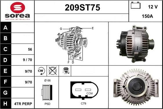 STARTCAR 209ST75 - Генератор autospares.lv