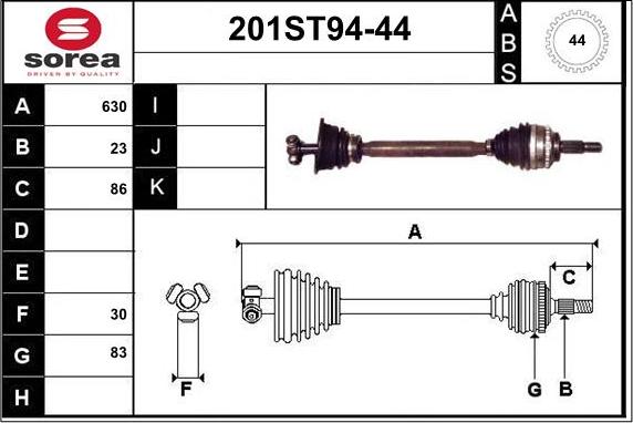 STARTCAR 201ST94-44 - Приводной вал autospares.lv