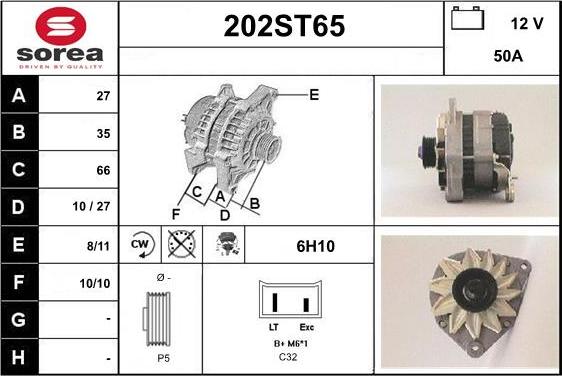 STARTCAR 202ST65 - Генератор autospares.lv