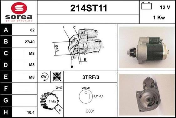 STARTCAR 214ST11 - Стартер autospares.lv