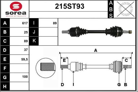 STARTCAR 215ST93 - Приводной вал autospares.lv