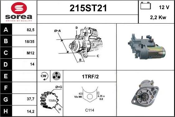 STARTCAR 215ST21 - Стартер autospares.lv