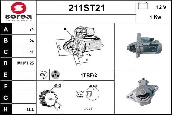 STARTCAR 211ST21 - Стартер autospares.lv